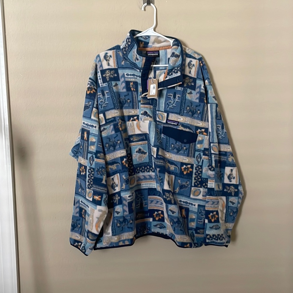 Patagonia mens Galapagos archipelago pigeon blue synchilla sea critters RARE